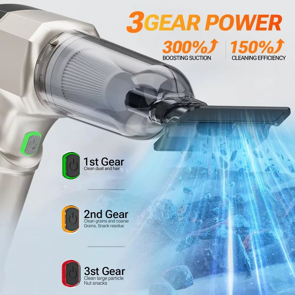 9998700PA Car Vacuum Cleaner Strong Suction Cordless Wireless Cleaner Portable Handheld Vacuum Cleaner Cleaning Machine